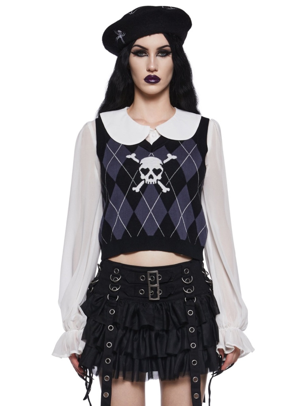 WIDOW Black & Gray Knit Sweater Vest NWT